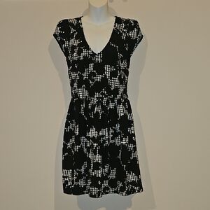 Three Hearts Black and White Lace Mini Dress